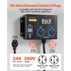 VEVOR Automatic EV Charging Switch, NEMA 14-30, Splitter Switch for Dryer & EV Charger, 24A Max 240V Smart Power Distribution with Circuit Breaker, Real-Time Display, for EVs, Ovens, Dishwashers, ETL