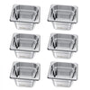 VEVOR 6 Pack Stainless Steam Hotel Pans, 1/6 Size Table Steam Pan, 4 Inch Deep, Anti Jam Restaurant Supplies Reusable Rustproof Catering Storage for Home, Party, Restaurant, Hotel, Buffet