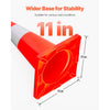 VEVOR 12Pack 18\" Traffic Cones, Safety Road Parking Cones PVC Base, Orange Traffic Cone with Reflective Collars, Hazard Construction Cones for Home Traffic Parking