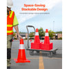 VEVOR 12Pack 18\" Traffic Cones, Safety Road Parking Cones PVC Base, Orange Traffic Cone with Reflective Collars, Hazard Construction Cones for Home Traffic Parking