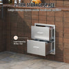 VEVOR Outdoor Kitchen Drawers 17.8W x 20.2H x 12.2D Inch, Flush Mount Double BBQ Drawers Stainless Steel with Handle, BBQ Island Drawers for Outdoor Kitchens or Patio Grill Station