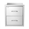 VEVOR Outdoor Kitchen Drawers 17.8W x 20.2H x 12.2D Inch, Flush Mount Double BBQ Drawers Stainless Steel with Handle, BBQ Island Drawers for Outdoor Kitchens or Patio Grill Station