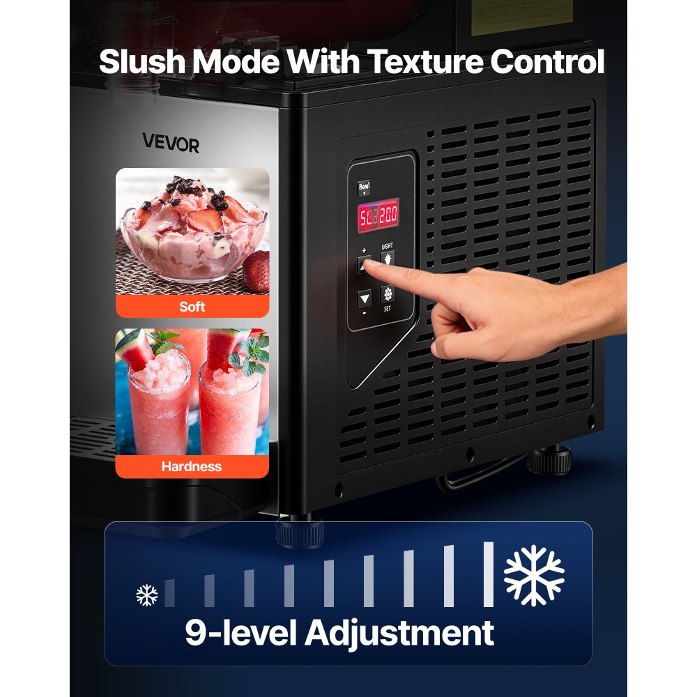 VEVOR Slushie Machine, 6L/1.6Gal Commercial Slushy Maker, Frozen Drink Maker with Self-Cleaning, Margarita Machine for Restaurants Bars Party for Slushie, Margaritas, Milkshake & More