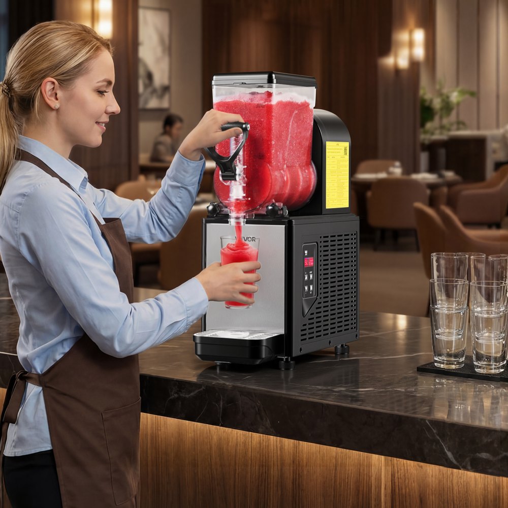 VEVOR Slushie Machine, 6L/1.6Gal Commercial Slushy Maker, Frozen Drink Maker with Self-Cleaning, Margarita Machine for Restaurants Bars Party for Slushie, Margaritas, Milkshake & More