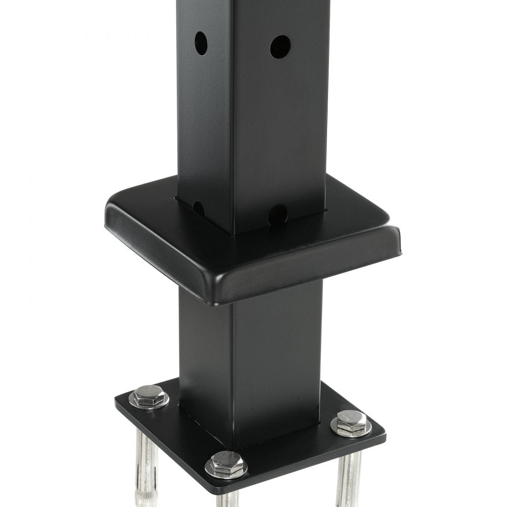 VEVOR Cable Railing Post, 42x2x2 Inch Corner Railing Post, with L-Shaped Pre-Drilled Holes, Stainless Steel Cable Rail Post with Horizontal and Curved Bracket, 1-Pack, Black, 1JZLGZXHS1065S1EW001V0