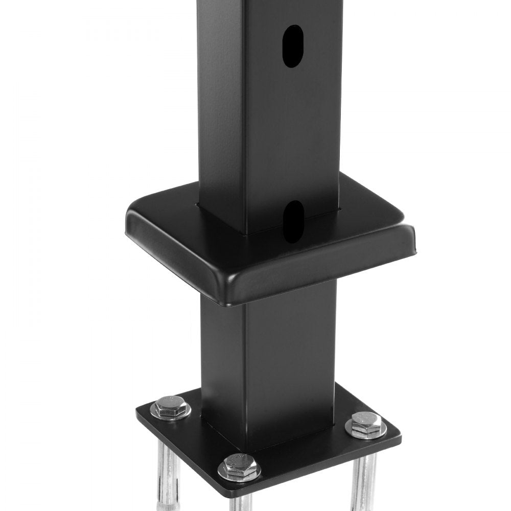 VEVOR Cable Railing Post, 42x2x2 Inch Stair Railing Post, with Pre-Drilled 30° Angled Holes, Stainless Steel Cable Rail Post with Horizontal and Curved Bracket, 1-Pack, Black, 1JZLGZXHS106W3XAA001V0