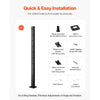 VEVOR Cable Railing Post, 36x1x2 Inch Corner Railing Post, with L-Shaped Pre-Drilled Holes, Stainless Steel Cable Rail Post with Horizontal and Curved Bracket, 1-Pack, Black, 1JZLGZXHS914IVCFL001V0