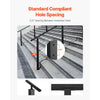 VEVOR Cable Railing Post, 36x2x2 Inch Stair Railing Post, with Pre-Drilled 30° Angled Holes, Stainless Steel Cable Rail Post with Horizontal and Curved Bracket, 1-Pack, Black, 1JZLGZXHS914YIVIS001V0