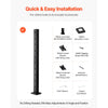 VEVOR Cable Railing Post, 36x2x2 Inch Stair Railing Post, with Pre-Drilled 30° Angled Holes, Stainless Steel Cable Rail Post with Horizontal and Curved Bracket, 1-Pack, Black, 1JZLGZXHS914YIVIS001V0