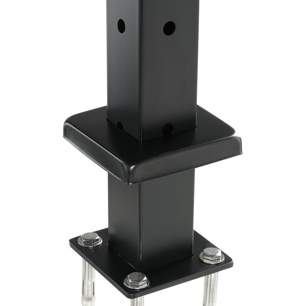 VEVOR Cable Railing Post, 36x2x2 Inch Corner Railing Post, with L-Shaped Pre-Drilled Holes, Stainless Steel Cable Rail Post with Horizontal and Curved Bracket, 1-Pack, Black, 1JZLGZXHS914ZPBNY001V0