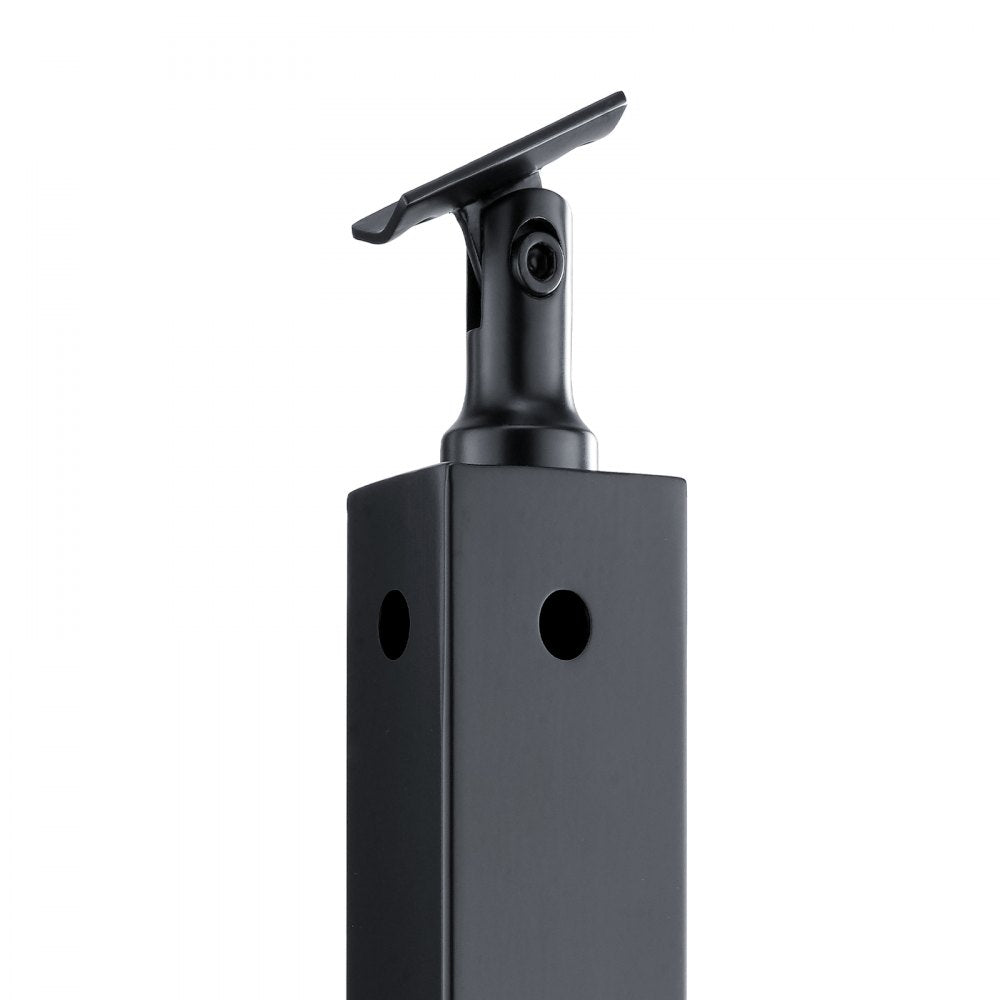 VEVOR Cable Railing Post, 36x2x2 Inch Corner Railing Post, with L-Shaped Pre-Drilled Holes, Stainless Steel Cable Rail Post with Horizontal and Curved Bracket, 1-Pack, Black, 1JZLGZXHS914ZPBNY001V0