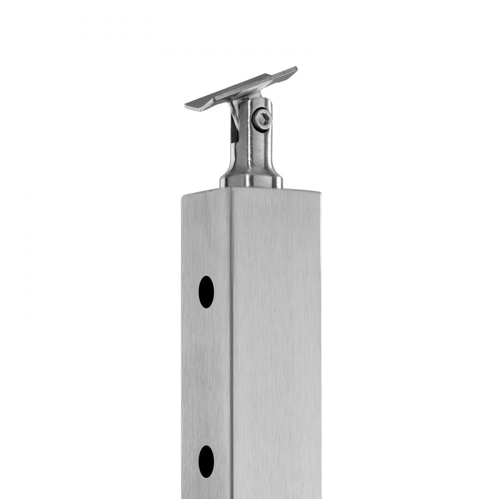 VEVOR Cable Railing Post, 42x2x2 Inch Level Deck Stair Posts, 1-Pack Stainless Steel Cable Handrail Post, Pre-Drilled Pickets with Mounting Bracket Stair Railing Kit, Silver, 1JZLGZXYS1061EF8W001V0