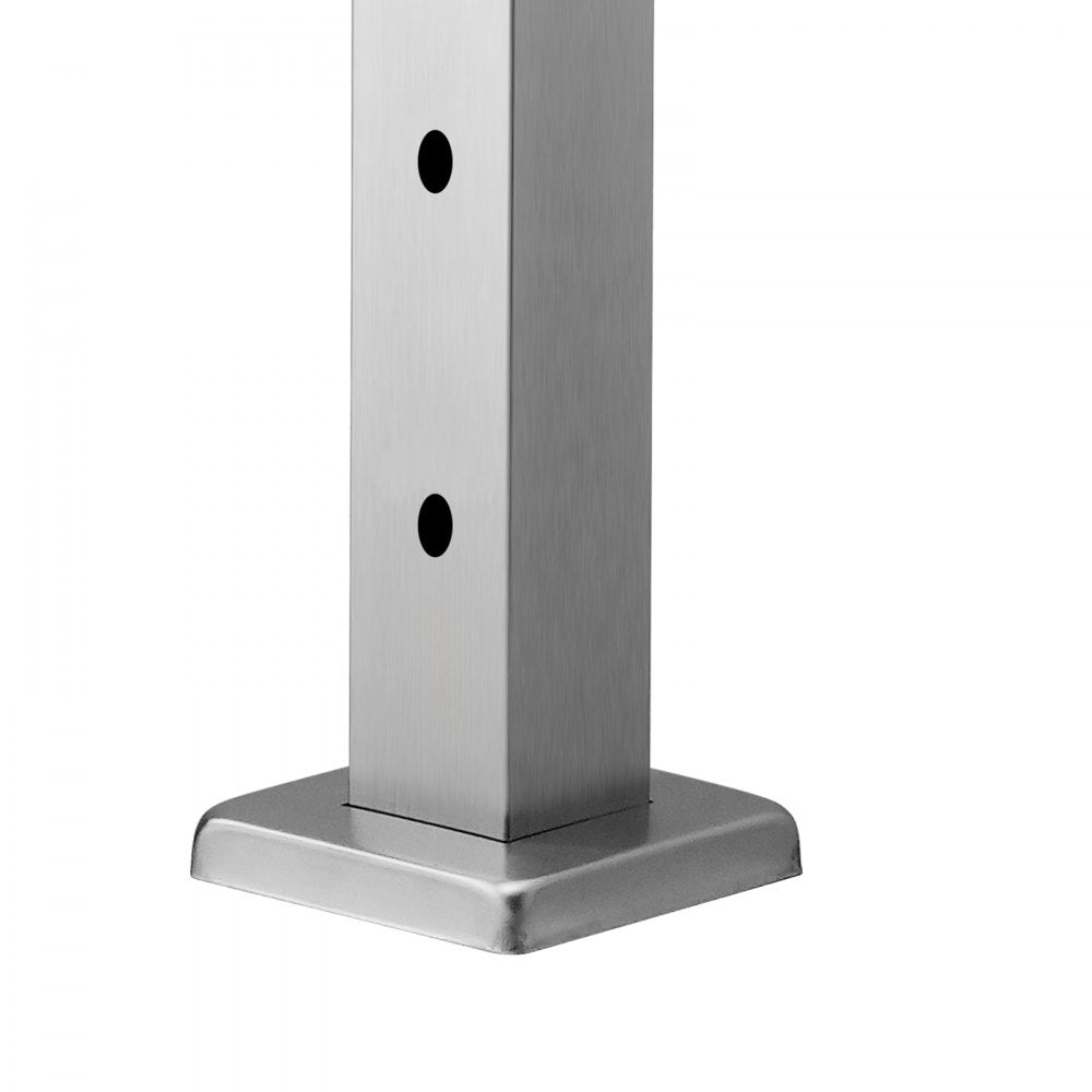 VEVOR 1-Pack Cable Railing Post, 36x2x2 In Horizontal-Hole Deck Railing Post with Pre-Drilled Holes, Stainless Steel Cable Rail Post with Horizontal and Curved Bracket, Silver, 1JZLGZXYS91466KZK001V0