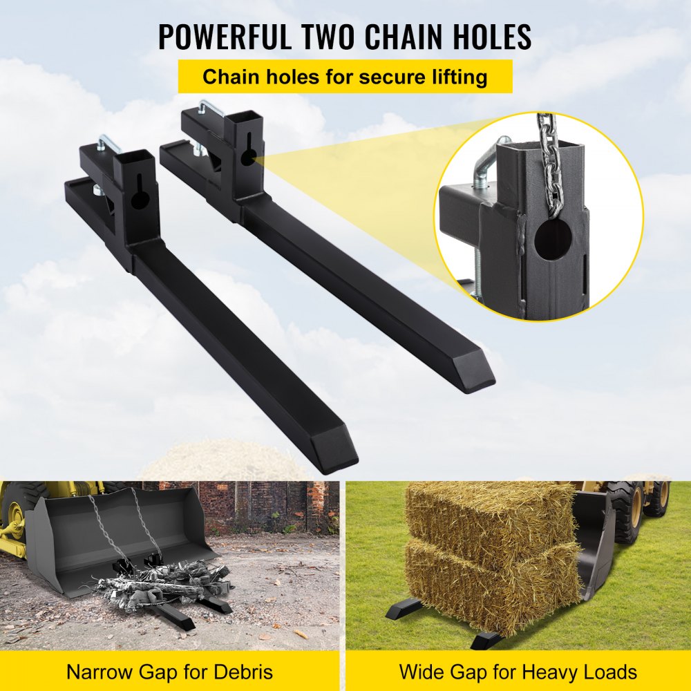 Pallet Forks 2000lbs Capacity Tractor Forks for Loader Tractor Skid Steers