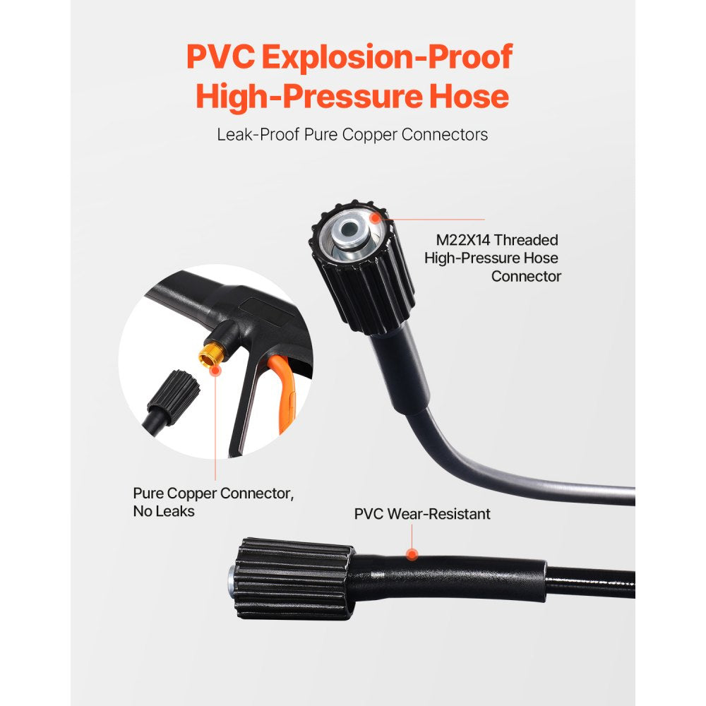 VEVOR Electric Pressure Washer, Max 4500 PSI and 3.2 GPM, High Power Pressure Cleaning Machine with 4 Quick Connect Nozzles and a Foam Cannon, Ideal for Cars/Fences/Driveways/Patios/Home Cleaning