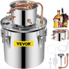VEVOR Alcohol Still 5Gal/21L, Alcohol Distiller with Circulating Pump, Alcohol Still Copper Tube, Whiskey Distilling Kit with Build-In Thermometer, Whiskey Making Kit for DIY Alcohol, Stainless Steel