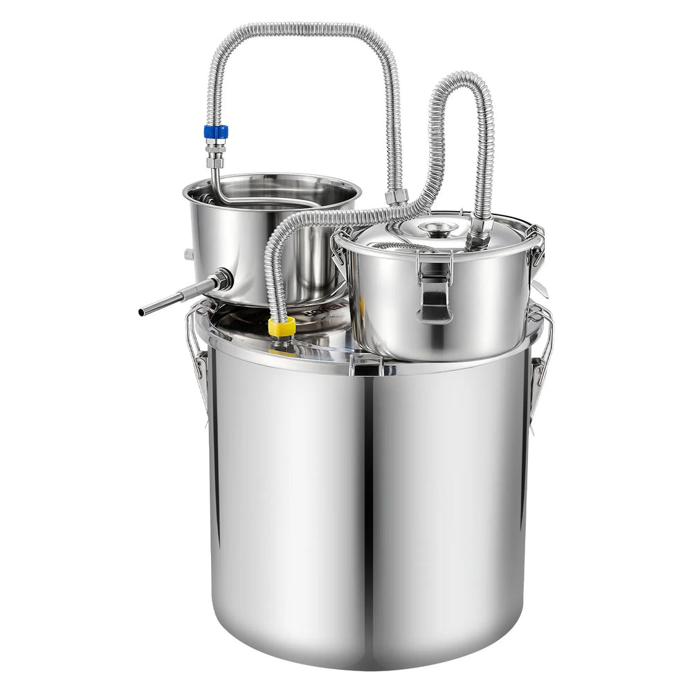 VEVOR Alcohol Still, 8 GAL/ 30L Alcohol Distiller with Thumper Keg, Dual-scale Thermometer, and Water Pump, Home Brewing Kit for DIY Whiskey Wine Brandy