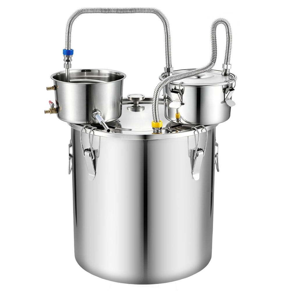 VEVOR Alcohol Still, 13.2 GAL/ 50L Alcohol Distiller with Thumper Keg, Dual-scale Thermometer, and Water Pump, Home Brewing Kit for DIY Whiskey Wine Brandy
