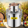 VEVOR Alcohol Still 3Gal/21L, Alcohol Distiller with Circulating Pump, Alcohol Still Copper Tube, Whiskey Distilling Kit with Build-In Thermometer, Whiskey Making Kit for DIY Alcohol, Stainless Steel
