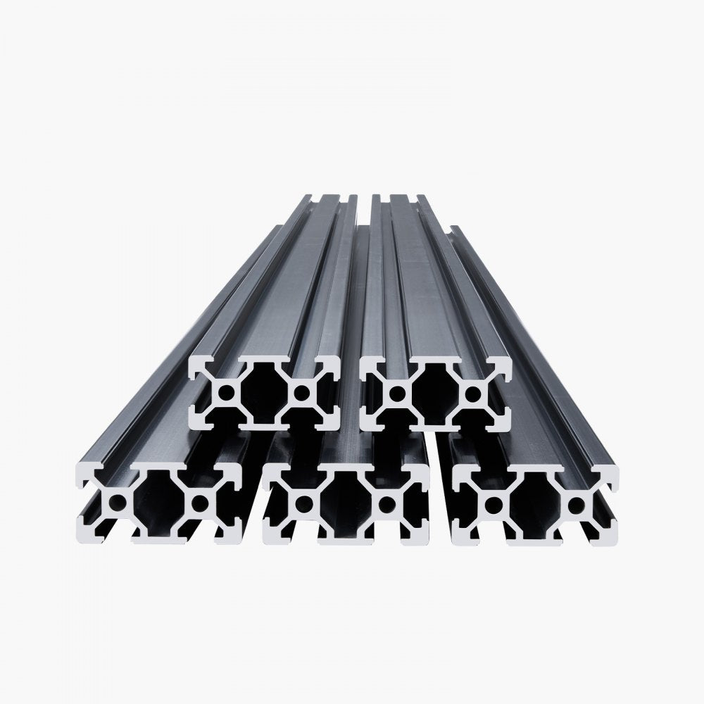 VEVOR 5PCS 78.7 in (2000mm) T Slot 2040 Aluminum Extrusion Profile, European Standard Anodized Linear Rail, High-Strength Extruded Aluminum Rail for 3D Printer, CNC Machine DIY, Laser Engraving, Black
