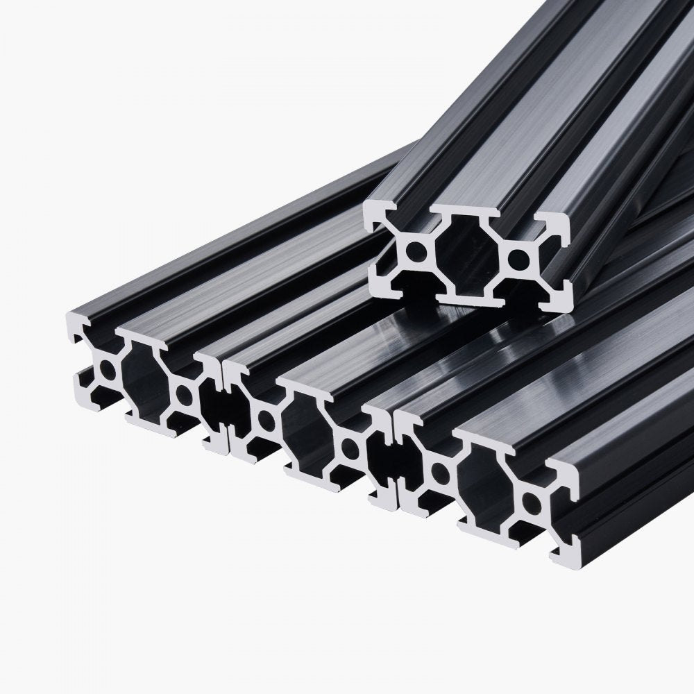 VEVOR 5PCS 47.2 in (1200mm) T Slot 2040 Aluminum Extrusion Profile, European Standard Anodized Linear Rail, High-Strength Extruded Aluminum Rail for 3D Printer, CNC Machine DIY, Laser Engraving, Black