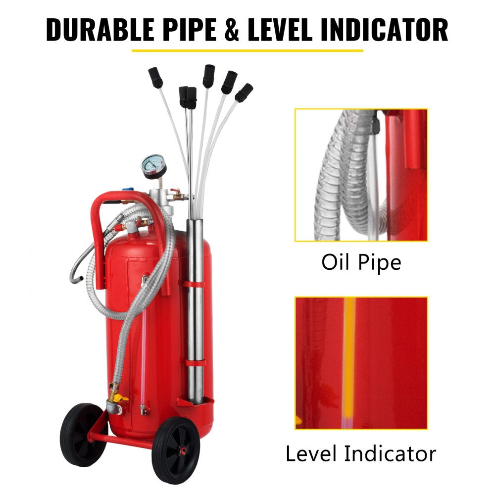 VEVOR 5 Gallon Portable Air Pneumatic Waste Oil Garage Extractor Drain Tank