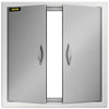 VEVOR BBQ Access Door 24W x 24H Inch, Grill Door Double Door Brushed Stainless Steel, Outdoor Kitchen Doors for BBQ Island Grilling Station