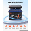 VEVOR 24V 100Ah LiFePO4 Lithium Battery 4000+ Cycles 100A BMS with Bluetooth, 2560Wh Lithium Battery with Low Temperature Protection, Supports 8P2S Connection, for RV, Trolling Motor, Marine, Solar