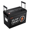 VEVOR 24V 100Ah LiFePO4 Lithium Battery 4000+ Cycles 100A BMS with Bluetooth, 2560Wh Lithium Battery with Low Temperature Protection, Supports 8P2S Connection, for RV, Trolling Motor, Marine, Solar