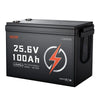 VEVOR 24V 100Ah LiFePO4 Lithium Battery 4000+ Cycles 100A BMS with Bluetooth, 2560Wh Lithium Battery with Low Temperature Protection, Supports 8P2S Connection, for RV, Trolling Motor, Marine, Solar