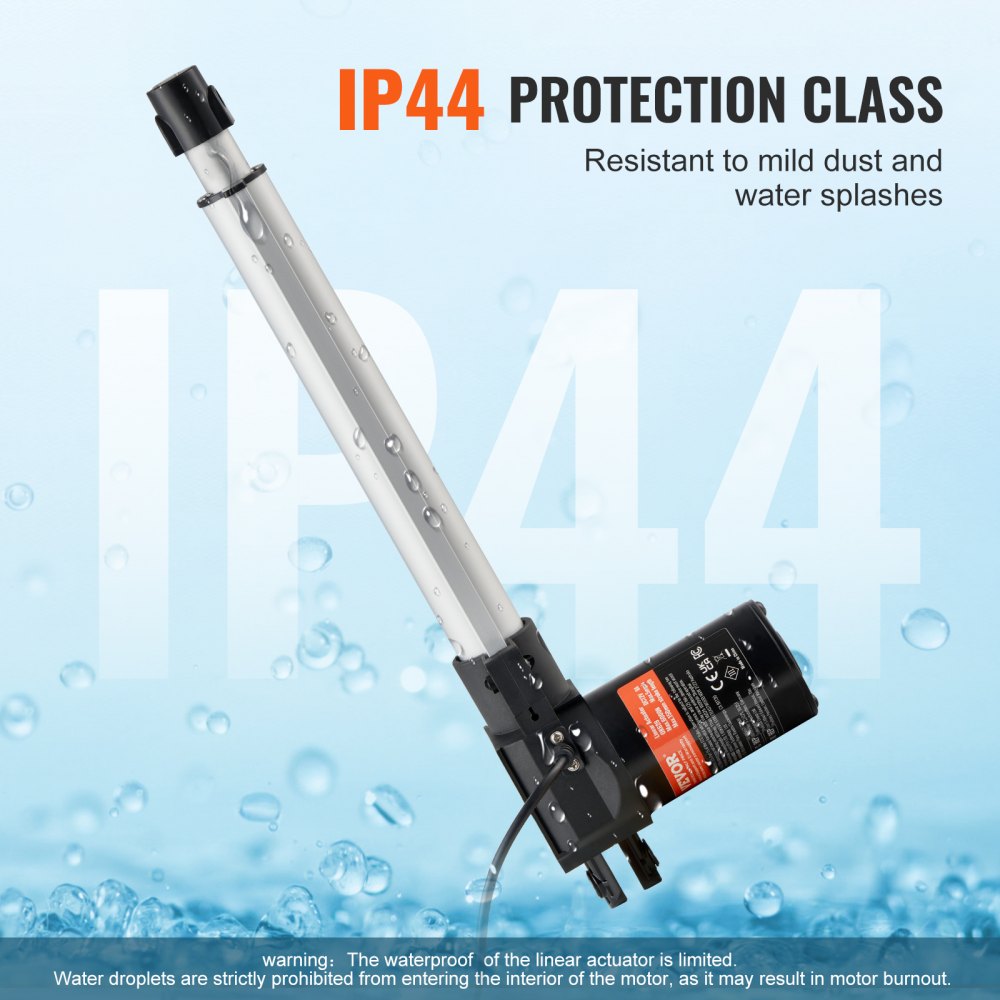 VEVOR Linear Actuator Kit, 10 Inch High Speed 0.98"/s Linear Motion Actuator 24V, 220lbs/1000N Linear Actuator for TV/Table/Sofa Lifting, IP44 Protection - Adapter Power Supply Included