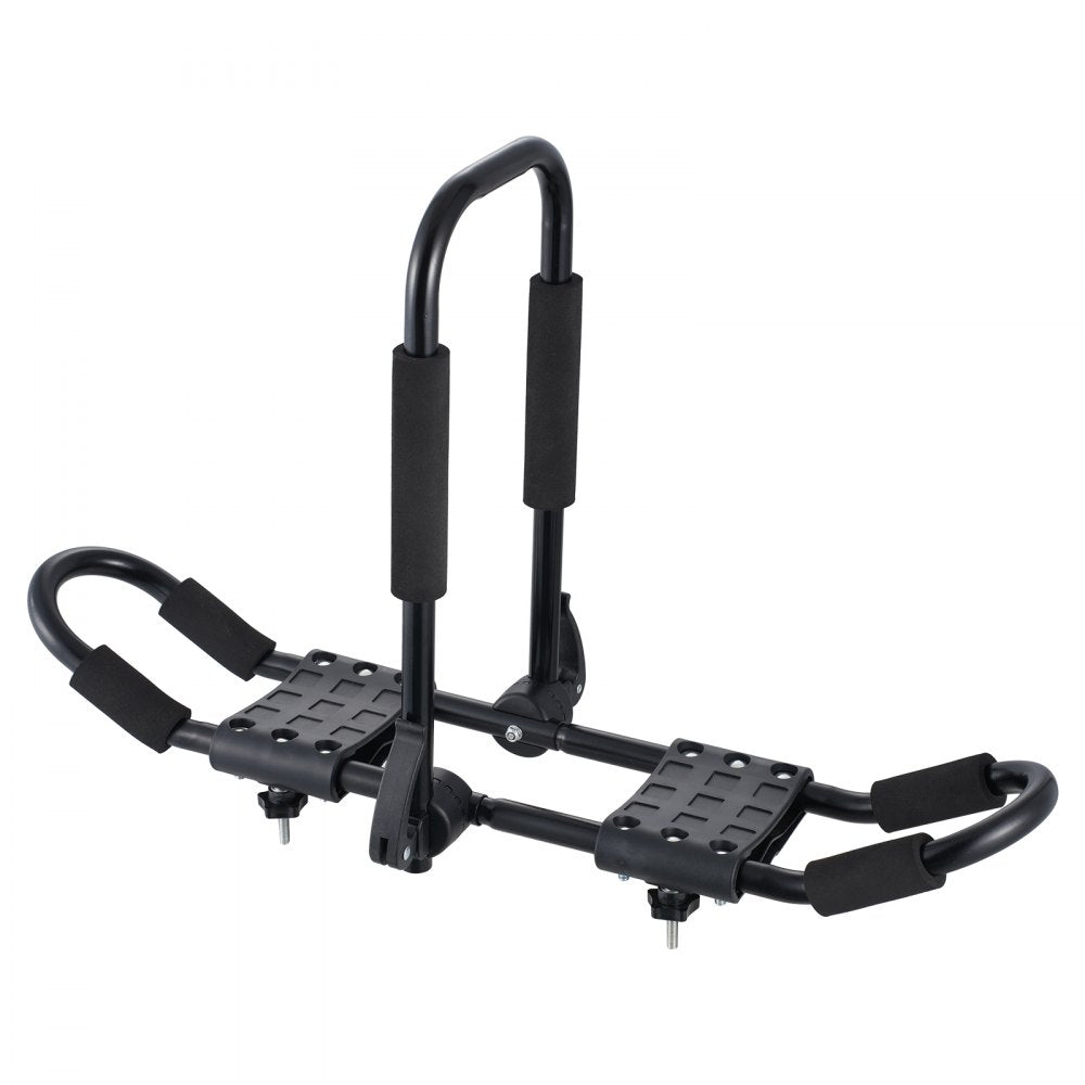 VEVOR Kayak Roof Rack 1 Pair J-Bar, Soft Roof Rack, Top Mount Tie Down, Carrier for kayak, Surf Board, Canoe, SUP, Ski Board, Mount on Car, SUV, Truck, 2 Kayaks