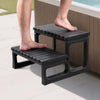 VEVOR Hot Tub Steps, 2-Step Spa Outdoor Stairs, Heavy Duty 23.6 inch Wide PP Above-Ground/Inflatable Pool Ladder with 320 lbs Weight Capacity, Multi-Use for Porch, Patio, Deck, Campers, Black