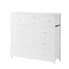 VEVOR 10 Drawer Dresser, Fabric Drawer Dresser with Fabric Bins, Closet Storage Drawers with Easy Pull Handle and Sturdy Steel Frame, Fabric Storage Tower for Bedroom, Hallway, Closet, Nursery, White