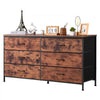 VEVOR 6 Drawer Dresser, Tall Chest Organizer Drawer Dresser, TV Stand with Storage, Closet Storage Drawers with Sturdy Steel Frame, Fabric Storage Tower for Bedroom, Hallway, Closet, Rustic Brown