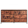VEVOR 6 Drawer Dresser, Tall Chest Organizer Drawer Dresser, TV Stand with Storage, Closet Storage Drawers with Sturdy Steel Frame, Fabric Storage Tower for Bedroom, Hallway, Closet, Rustic Brown