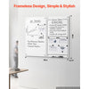 VEVOR Glass Dry Erase Board 2 Pack 35.4 x 23.6 in White Magnetic Whiteboard, Wall-Mounted, Frameless, Thick Tempered Glass, with Markers, Magnets and Eraser, for Office, School Classroom, Home Study