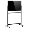 VEVOR Glass Dry Erase Board 35 x 23 in Magnetic Whiteboard with Base Black, Frameless, Mobile with Stand and Wheels, Includes Markers, Magnets and Eraser, for Office, School Classroom, and Home