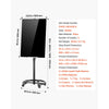 VEVOR Glass Dry Erase Board 35.4 x 23.6 in Magnetic Whiteboard Round Base, Frameless, Mobile with Stand and Wheels, Includes Markers, Magnets and Eraser, for Office, School Classroom, Home, Black
