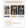 VEVOR 45-Piece Silverware Set, Food-Grade Stainless Steel Flatware Utensils, Mirror Finished Cutlery Set, Dishwasher Safe Eating Tableware for Kitchen Home, Service for 8, Include Knife Fork Spoon