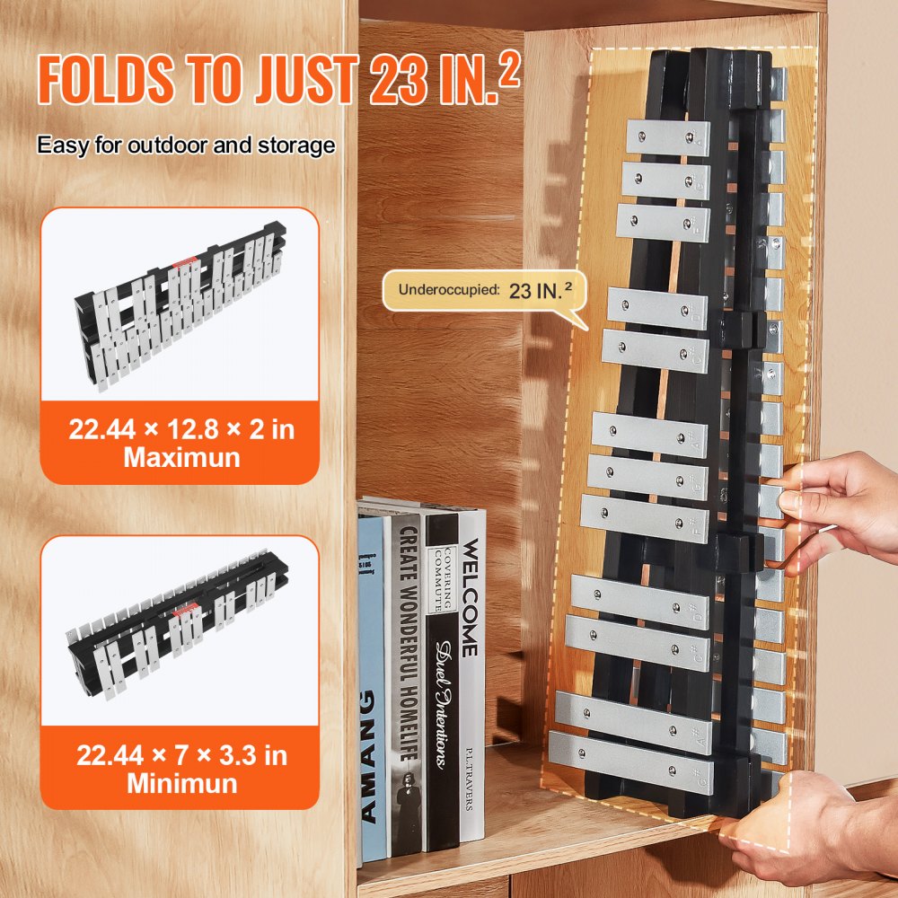 VEVOR 30 Note Glockenspiel Xylophone Bell Kit, Percussion Instrument with Mallets, Drum Sticks and Carrying Bag, Professional Glockenspiel Xylophone Percussion Instrument Set for Students & Adults