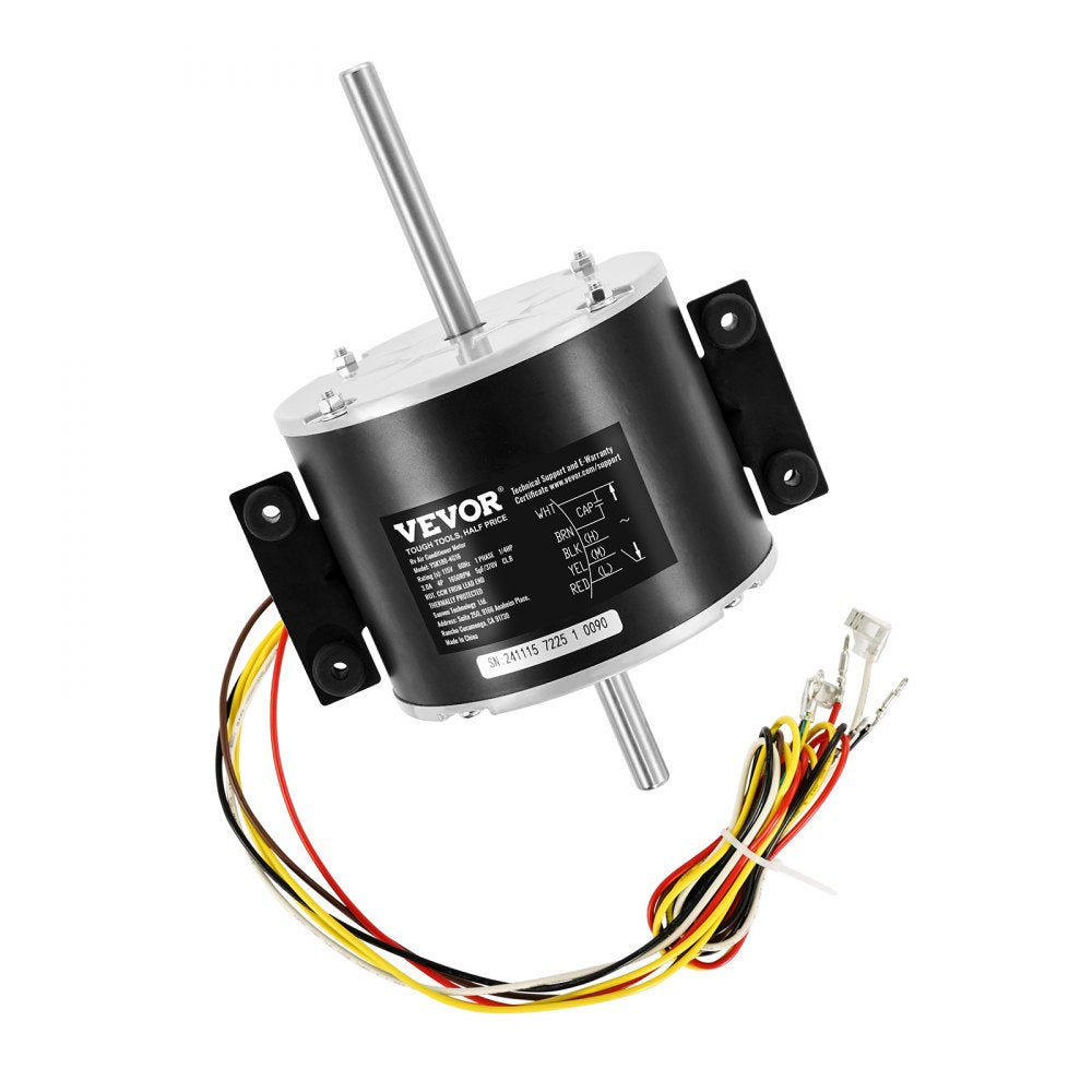 VEVOR 3315332.005 RV AC Fan Motor Replacement Genteq F48AF70A61, Dometic Brisk Air II Fan Motor, Compatible with Dometic Brisk Air II B57915 B59516 B59146 B59186 - 1/4HP AC115V 3A 1650RPM (3 Speeds)