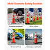 VEVOR 6Pack 36\" Traffic Cones, Safety Road Parking Cone with Black Weighted Base, PVC Orange Traffic Safety Cones, Hazard Cones Reflective Collars for Construction Traffic Parking