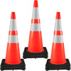 VEVOR 6Pack 36\" Traffic Cones, Safety Road Parking Cone with Black Weighted Base, PVC Orange Traffic Safety Cones, Hazard Cones Reflective Collars for Construction Traffic Parking