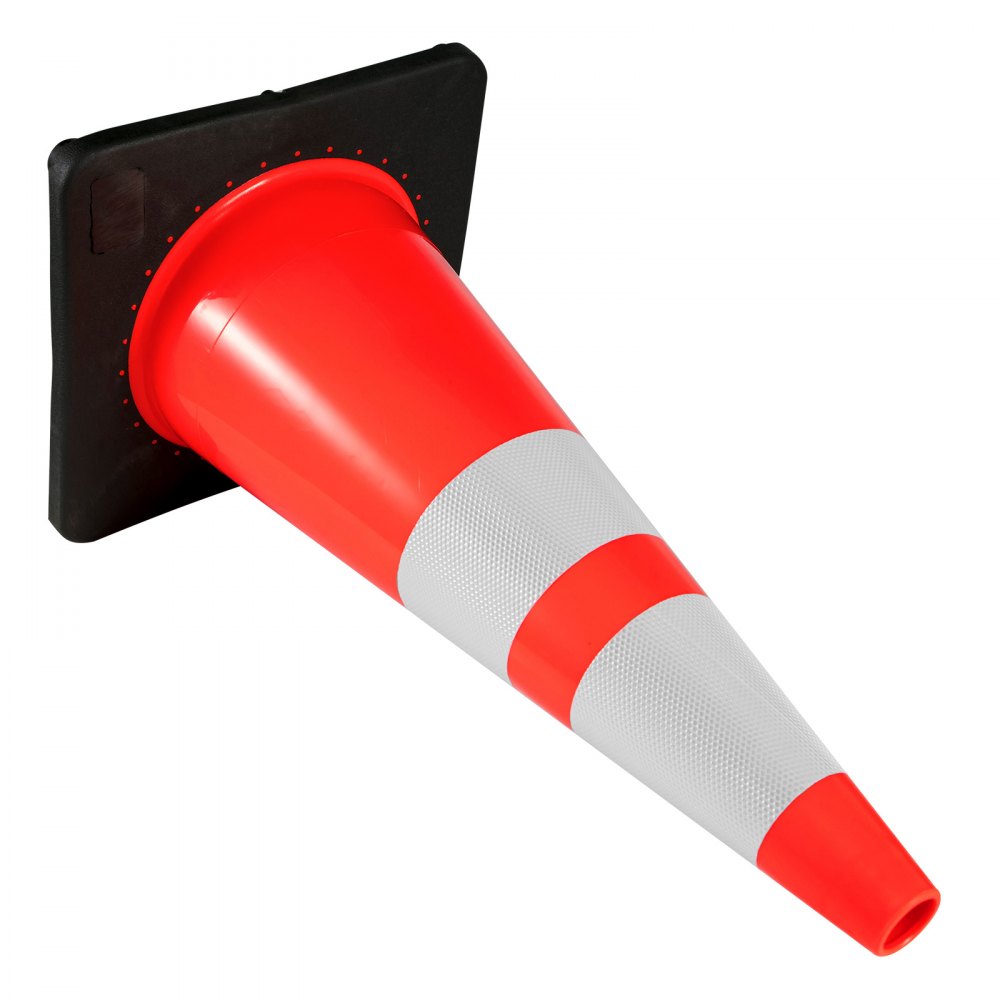 VEVOR 6Pack 36\" Traffic Cones, Safety Road Parking Cone with Black Weighted Base, PVC Orange Traffic Safety Cones, Hazard Cones Reflective Collars for Construction Traffic Parking