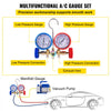 VEVOR 3CFM 1/4HP Single Stage Air Vacuum Pump HVAC R134a R12 R22 R410a A/C Refrigeration Kit AC Manifold Gauge R134 Can Tap Included Carrying Tote