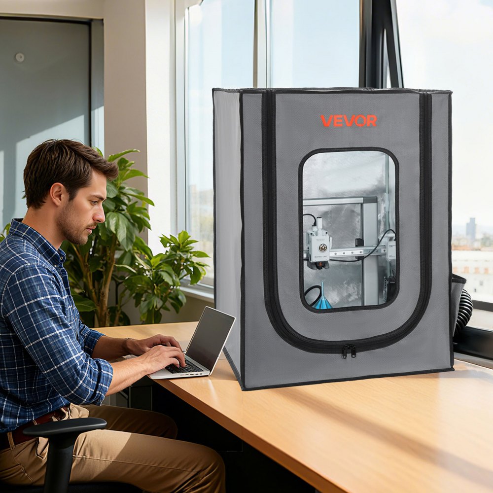 VEVOR 3D Printer Enclosure with Ventilation, Dustproof Waterproof Oxford Cloth Resin 3D Printer Tent, Constant Temperature Protective Case with LED, Compatible with Photon Mono/Mars 3, FDM/LCD Printer