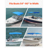 VEVOR 3 Bow Boat Bimini Tops, 600D Polyester Canopy with Aluminum Alloy Frame, Waterproof & Sun Shade Boat Awning Canopy with Storage Bag, 2 Support Poles, 4 Straps, 6'Lx(54"-60")Wx46"H, Pacific Blue