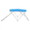 VEVOR 3 Bow Boat Bimini Tops, 600D Polyester Canopy with Aluminum Alloy Frame, Waterproof & Sun Shade Boat Awning Canopy with Storage Bag, 2 Support Poles, 4 Straps, 6'Lx(54"-60")Wx46"H, Pacific Blue