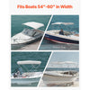 VEVOR 3 Bow Boat Bimini Tops, 600D Polyester Canopy with Aluminum Alloy Frame, Waterproof & Sun Shade Boat Awning Canopy with Storage Bag, 2 Support Poles, 4 Straps, 6'Lx(54"-60")Wx46"H, Light Grey